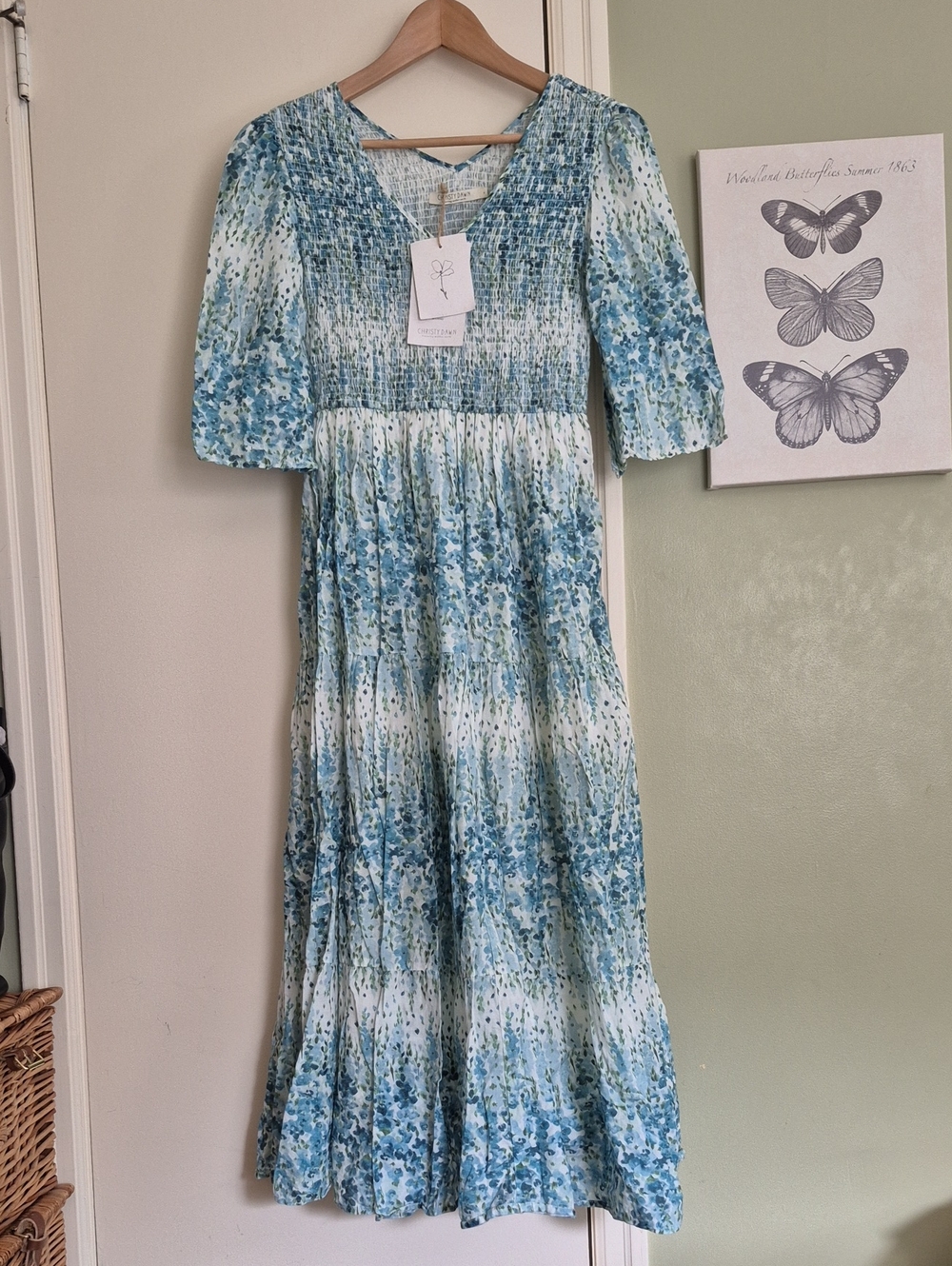 NWT Christy Dawn The Badil Dress Morning Gladiola, Cotton, Lined, S